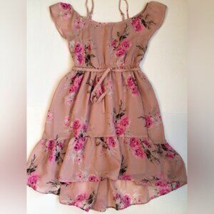 Pretty Pink Off the Shoulder Floral dress